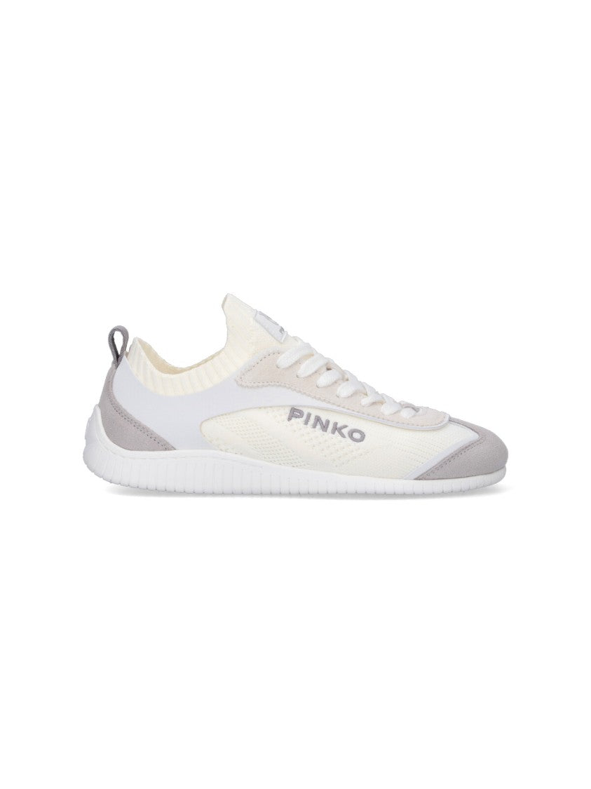 Pinko White Knit Sneakers