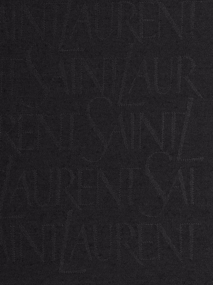 Saint Laurent Jacquard Patterned Silk-Wool Square Scarf