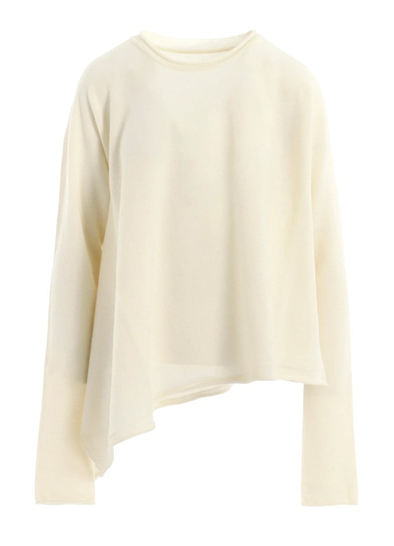 Yohji Yamamoto Asymmetrical Off-White Wool Sweater