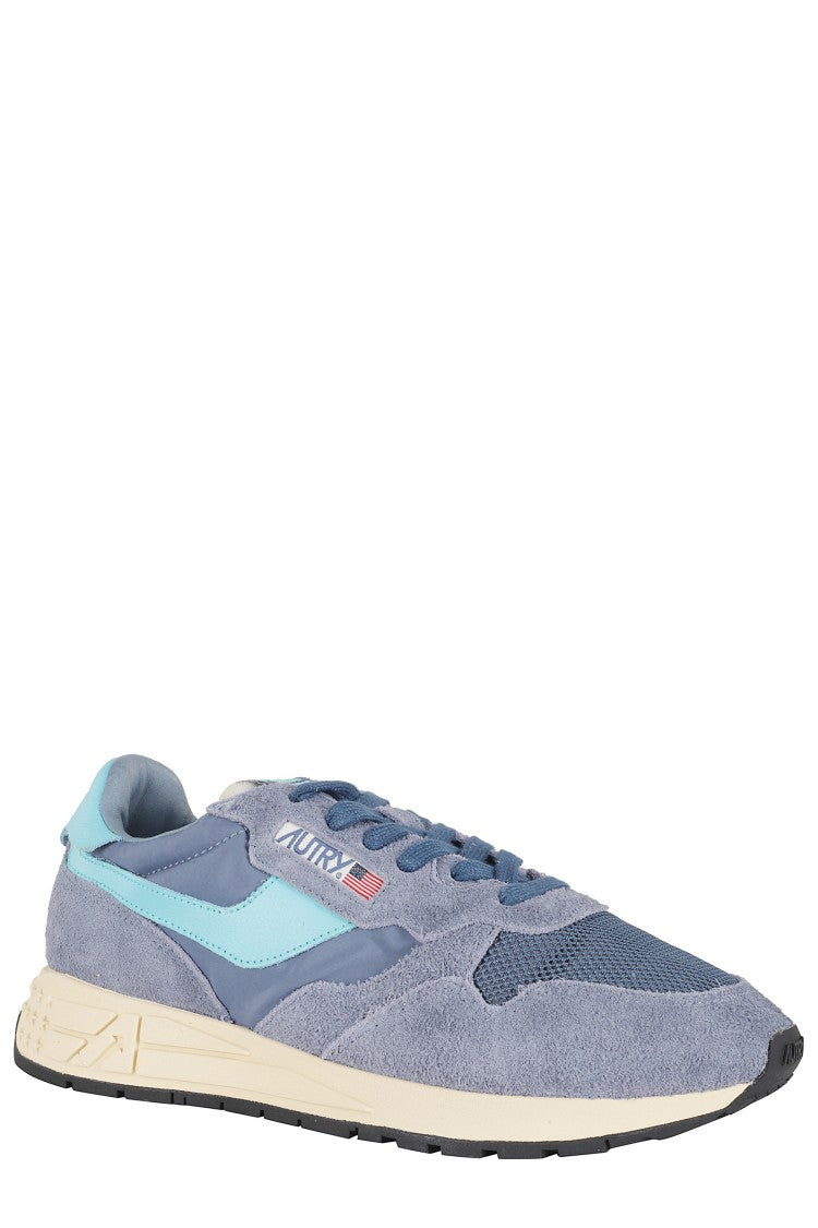 Autry Blue Reelwind Low Side-Logo Suede Sneakers