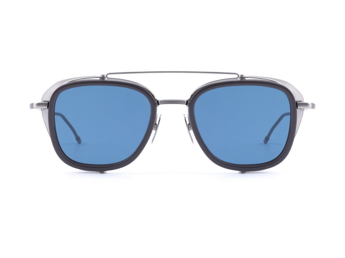 Thom Browne Blue Ues808a Silver-Finish Bold Geometric Sunglasses