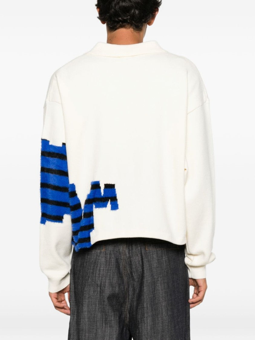 House Of Errors Striped Cropped Knit Sweater