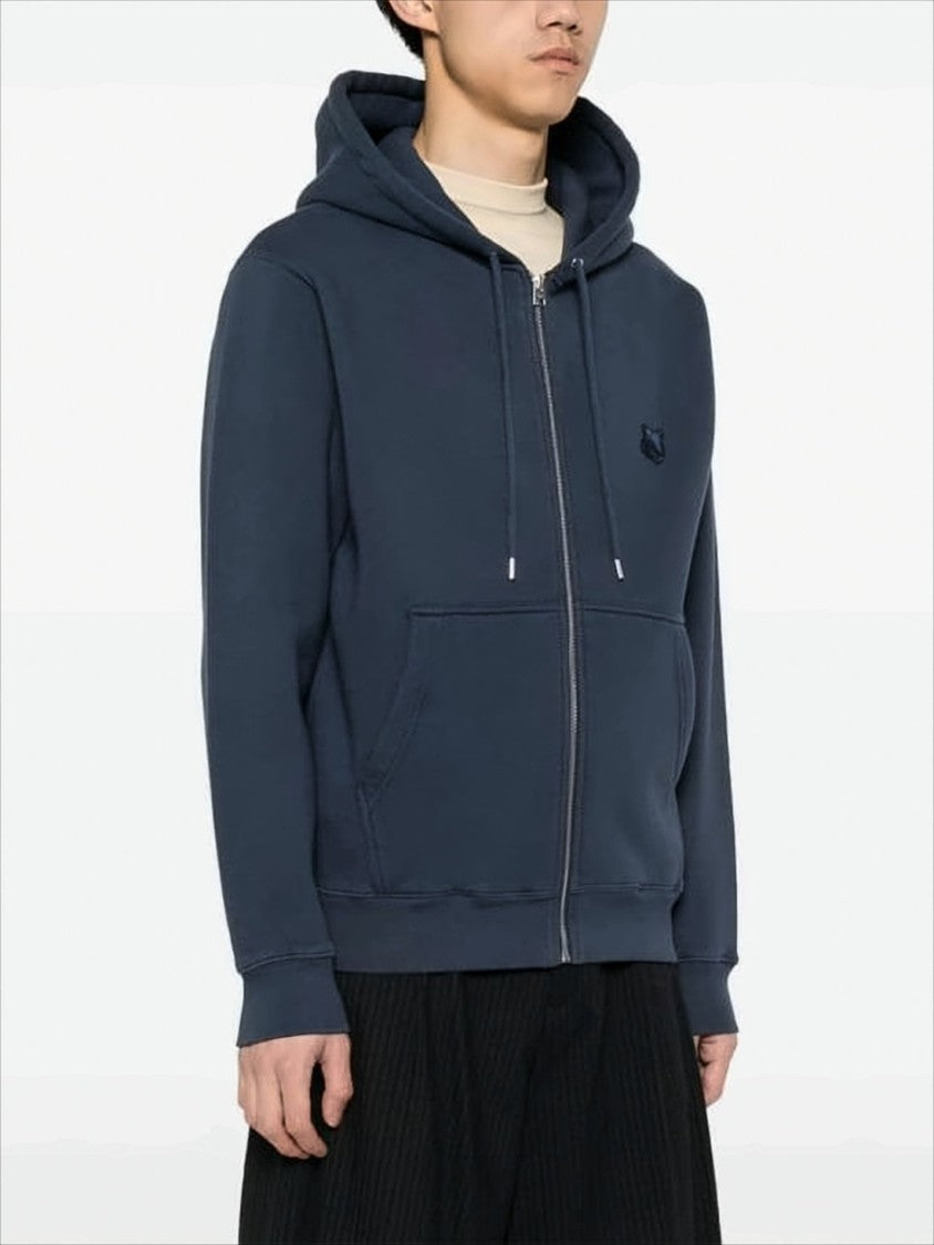 Maison Kitsuné Zip-Up Hoodie With Drawstring Hood And Embroidered Logo