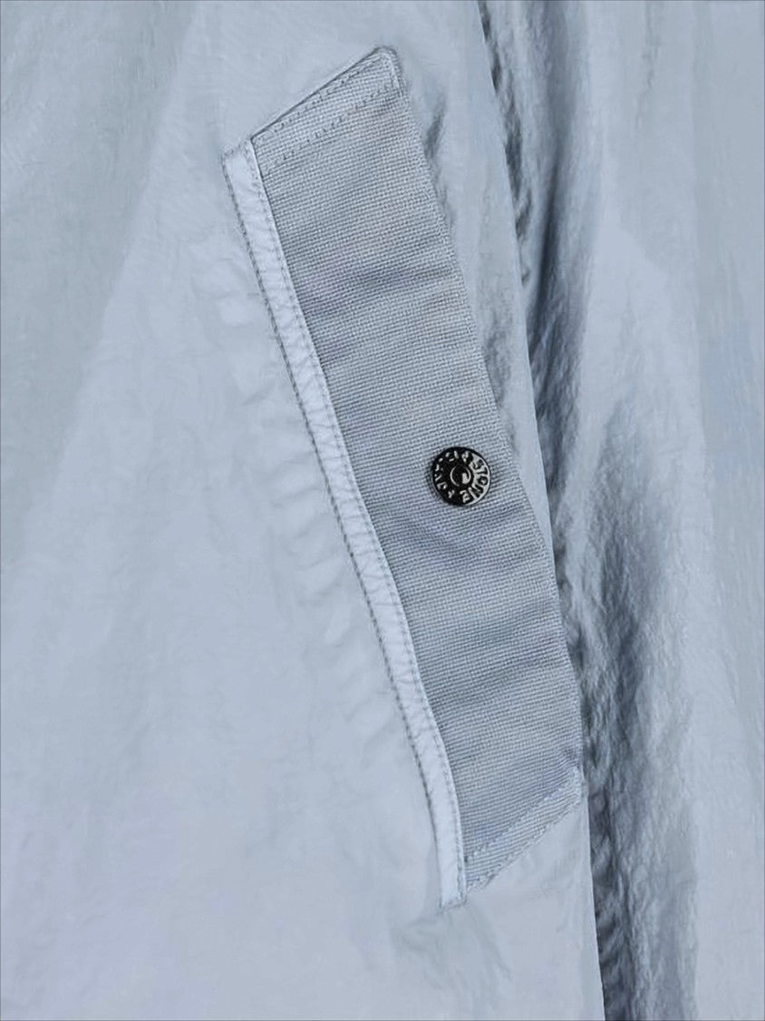 Stone Island Crinkled Nylon Hooded Jacket With Adjustable Cuffs