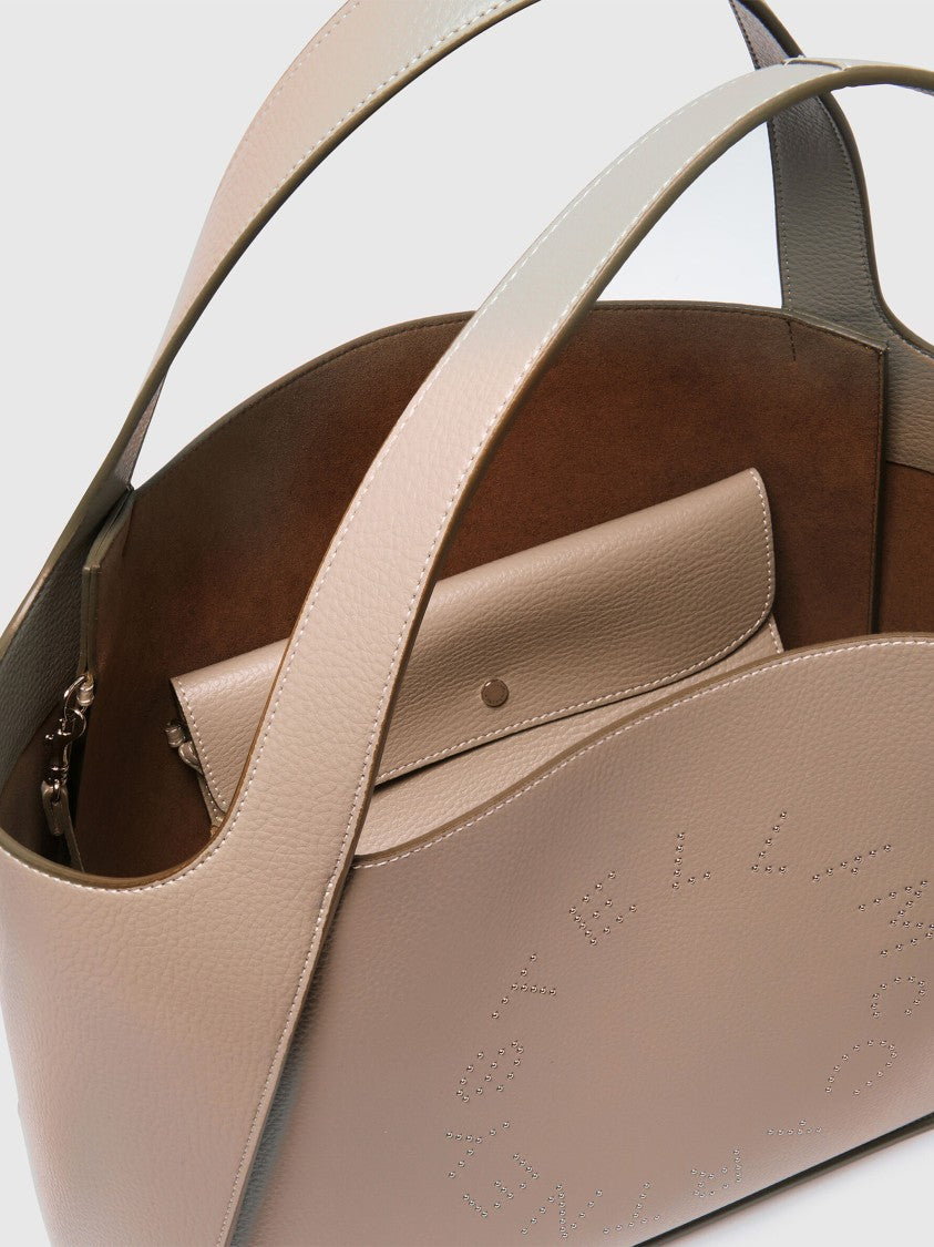 Stella Mccartney Neutral Tote Bag Grainy Embossed Totes