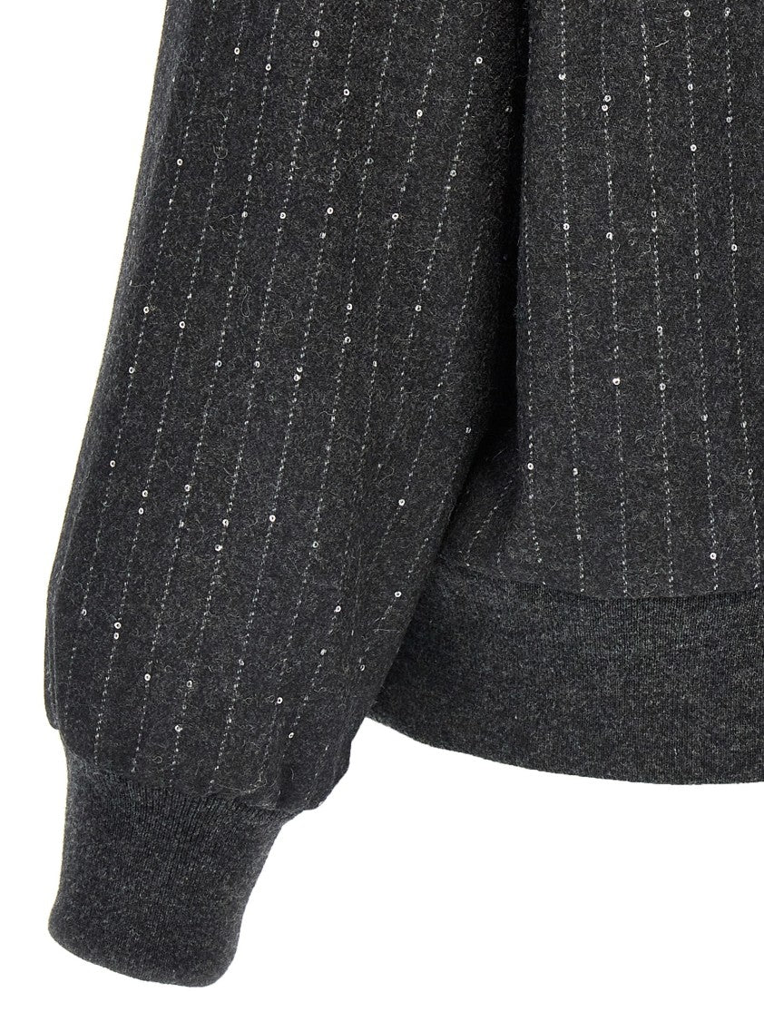 Herno Sequin Half-Zip Sweatshirt