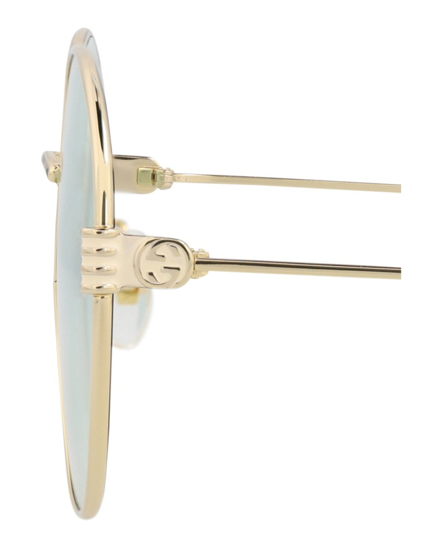 Gucci Round-Frame Metal Sunglasses