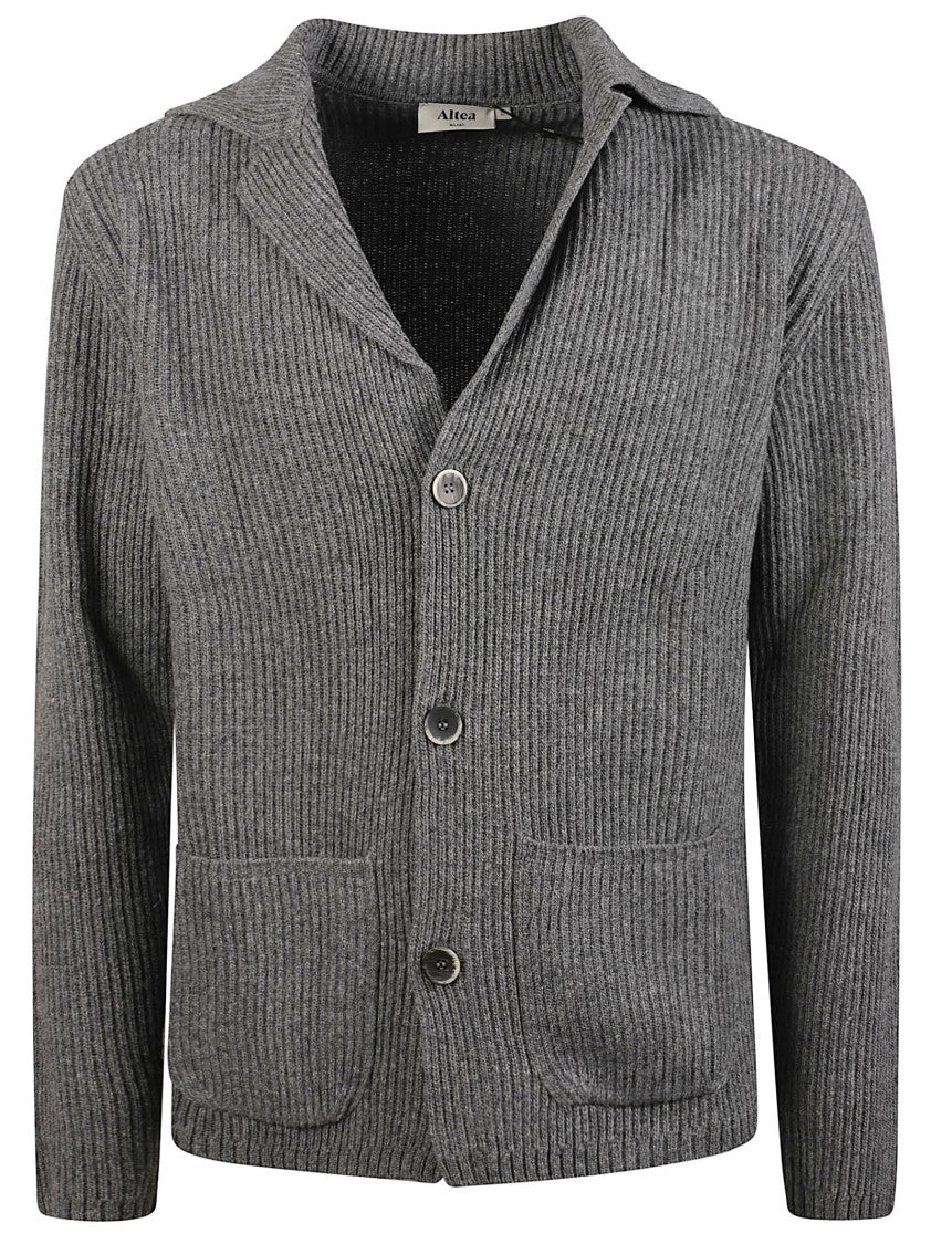 Altea Button-Up Ribbed Virgin Wool Cardigan