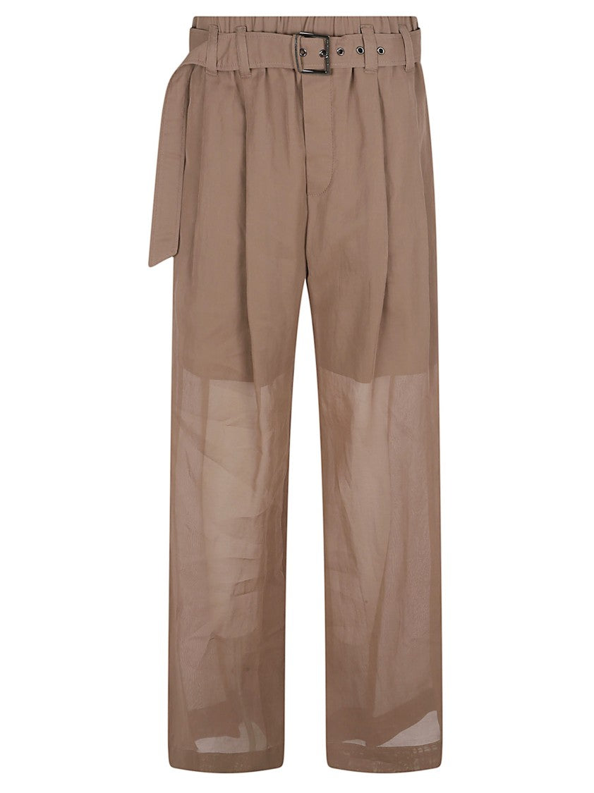 Brunello Cucinelli High-Waisted Brown Trousers