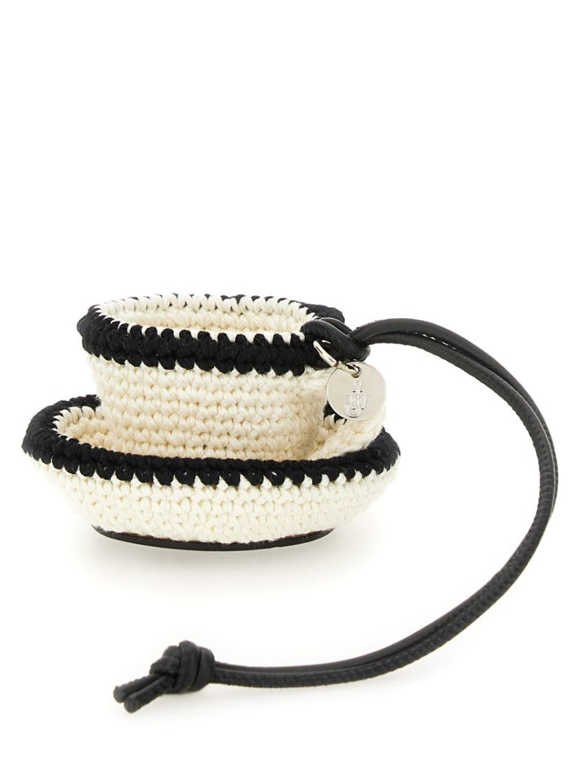 J. W. Anderson Teacup Charm In Woven Cotton And Leather