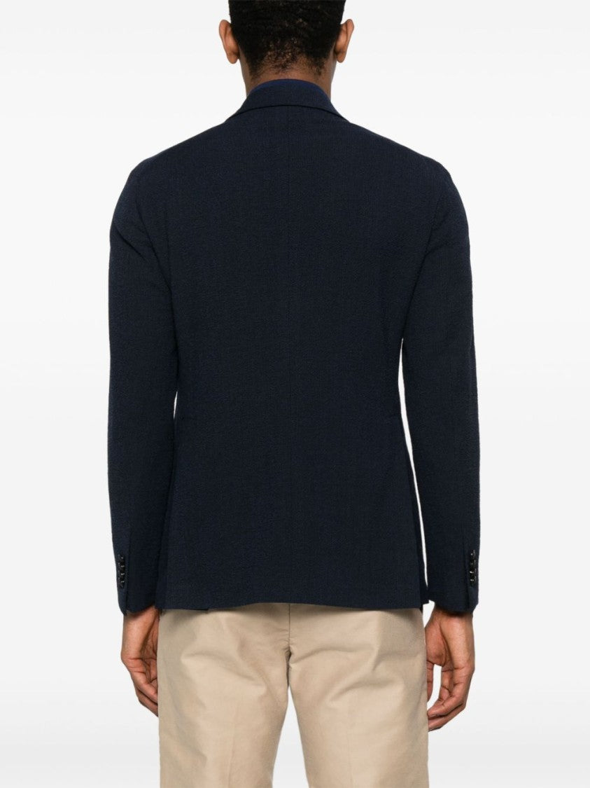 Tagliatore Double-Breasted Navy Blue Suit Jacket