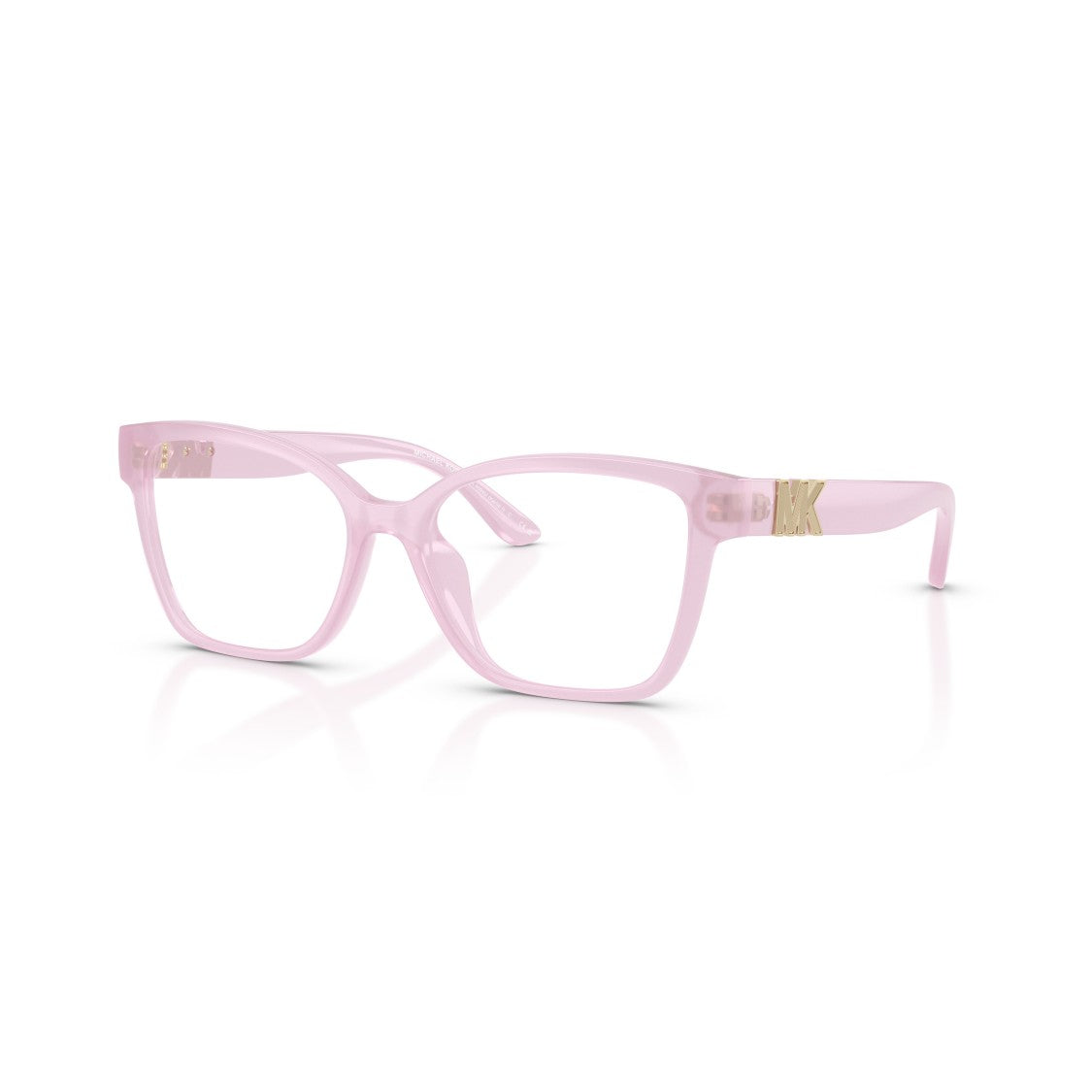 Michael Kors 0Mk4094u Translucent Light Pink Square Eyeglasses With Gold-Tone Details