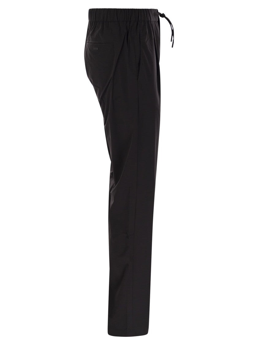Herno Ultralight Stretch Nylon Trousers With Drawstring Waist