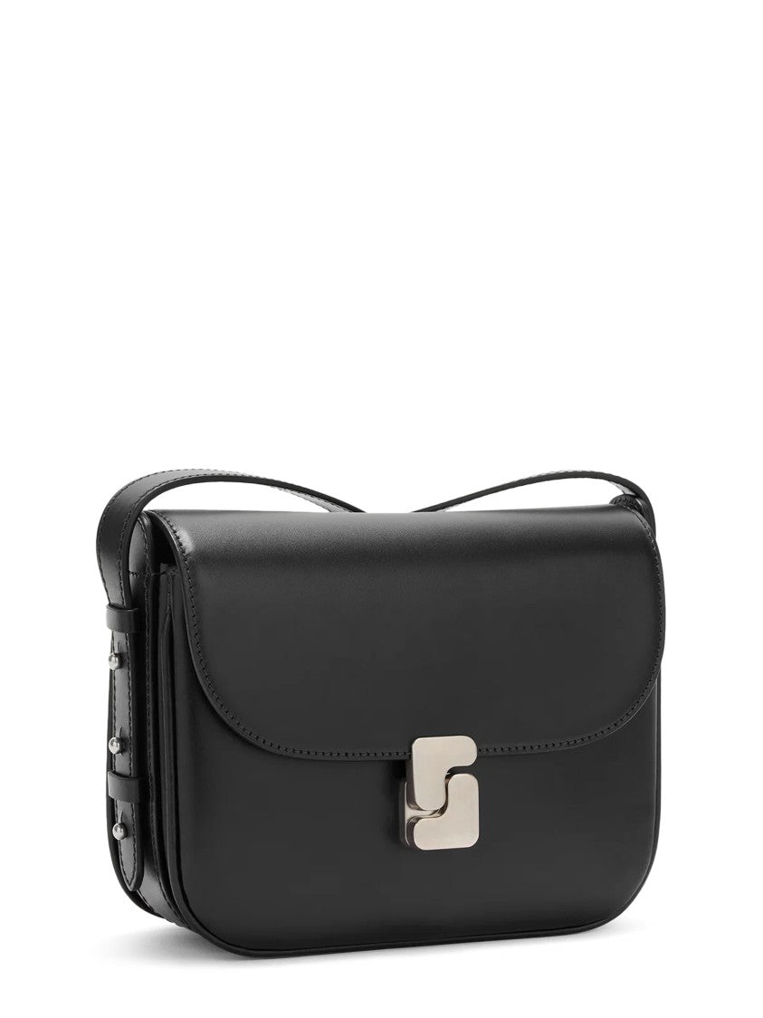 Soeur Mini Flap Bag With Silver Tone Clasp And Adjustable Strap