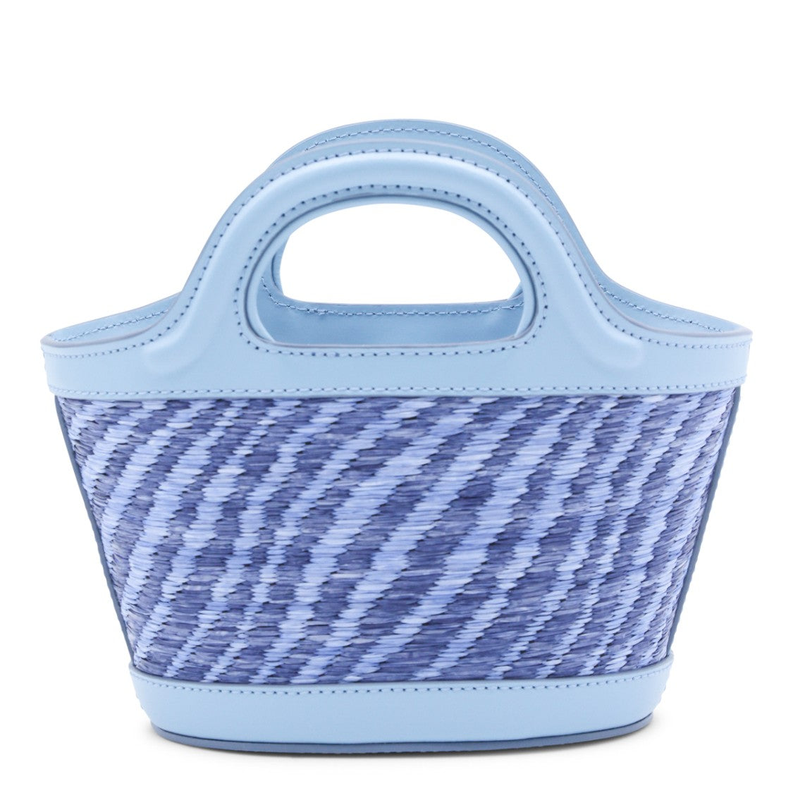 Marni Light Blue Raffia Satchel
