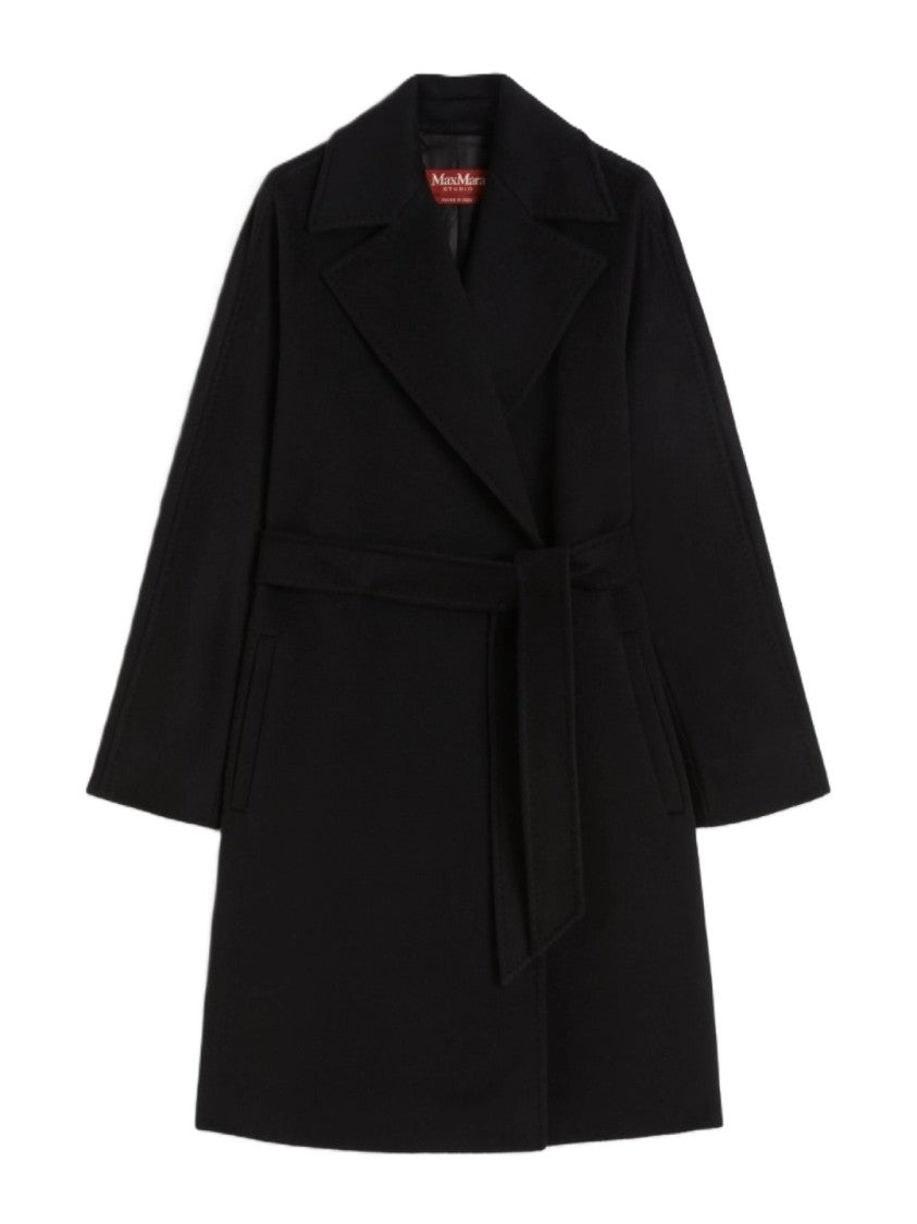 Max Mara Timeless Black Virgin Wool Dravenna Coat
