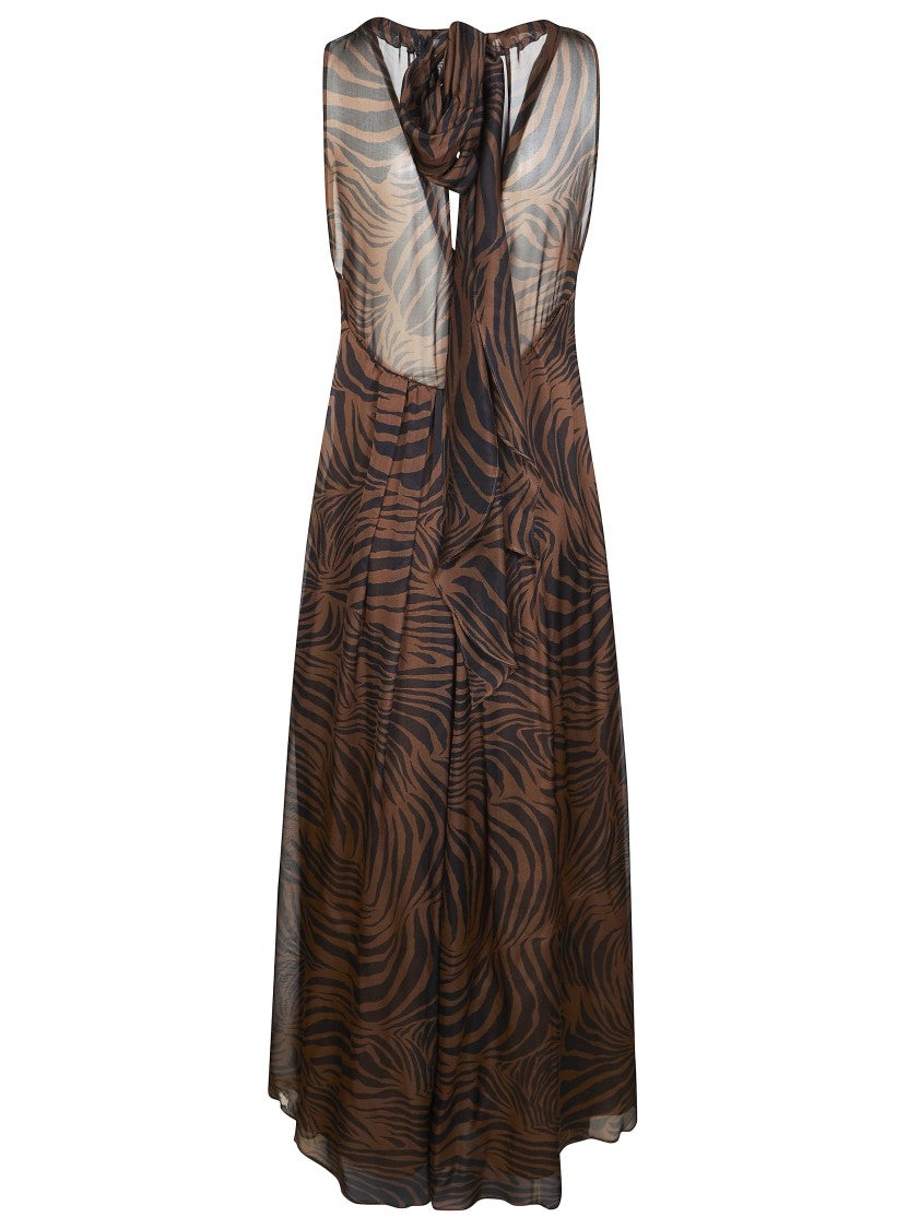 Max Mara Mstsalice Zebra Pattern Midi Dress