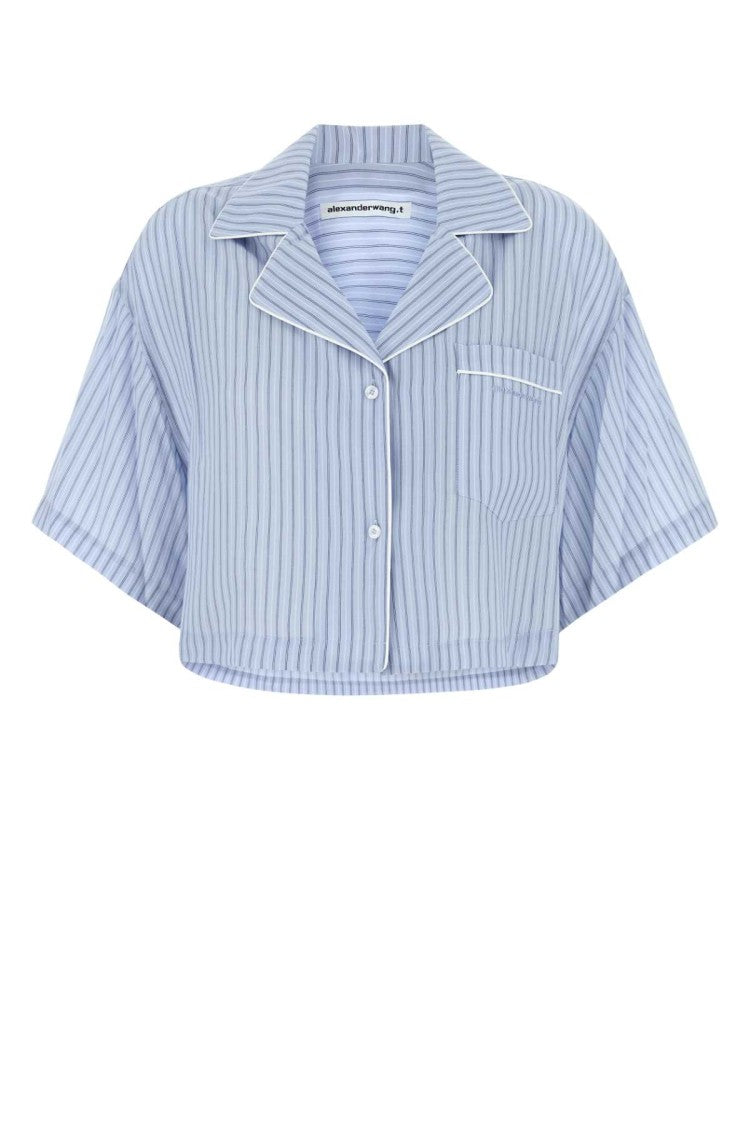 T By Alexander Wang Embroidered Lyocell Shirt