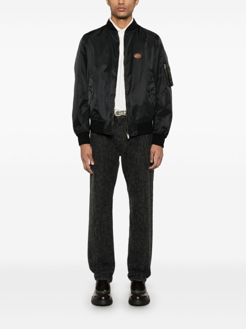 Valentino Black Bomber Jacket With Concealed Zip