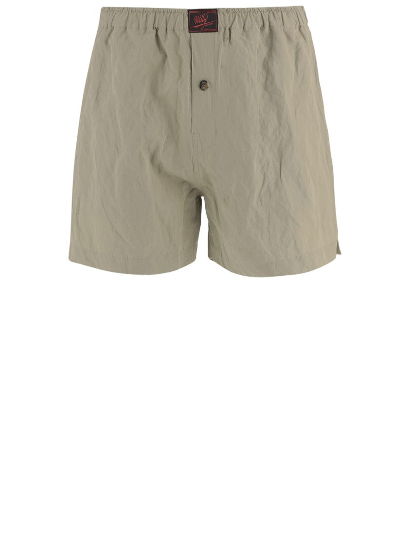 Willy Chavarria Cotton-Blend Shorts With A Crinkled Texture
