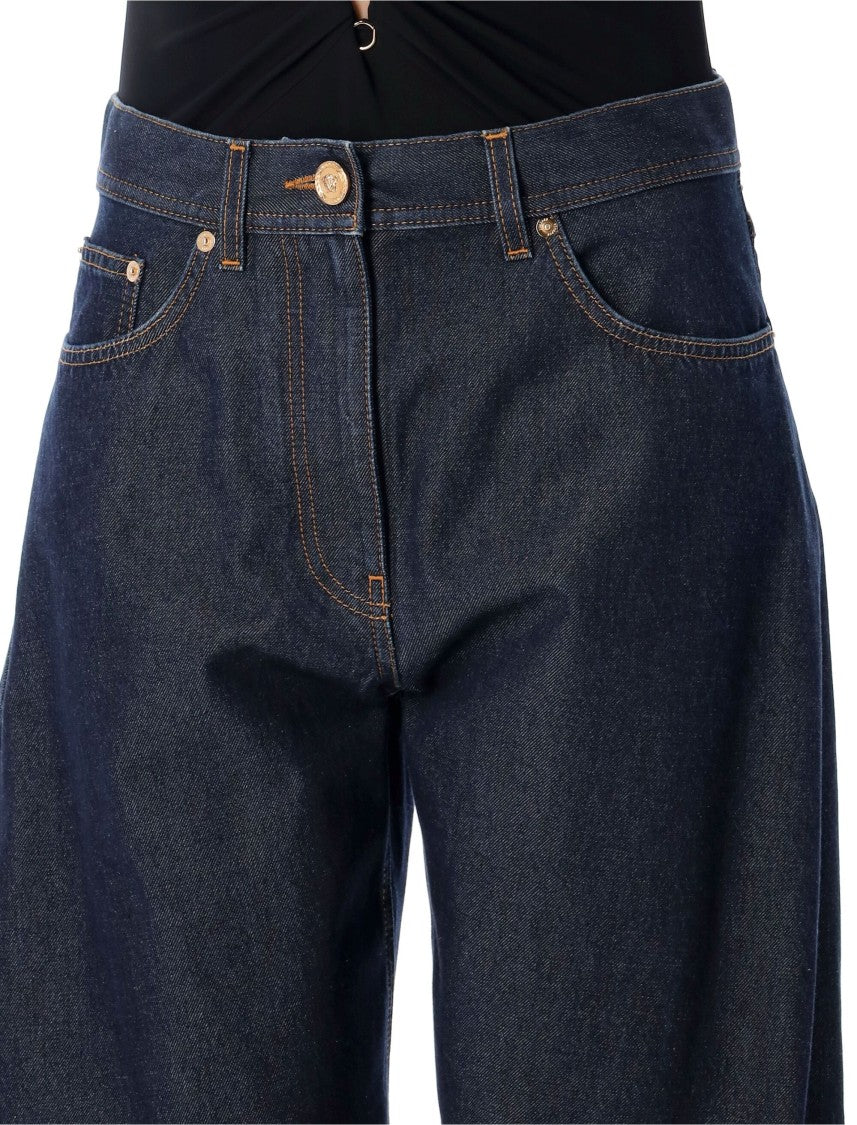 Versace Wide-Leg High-Waist Denim Jeans