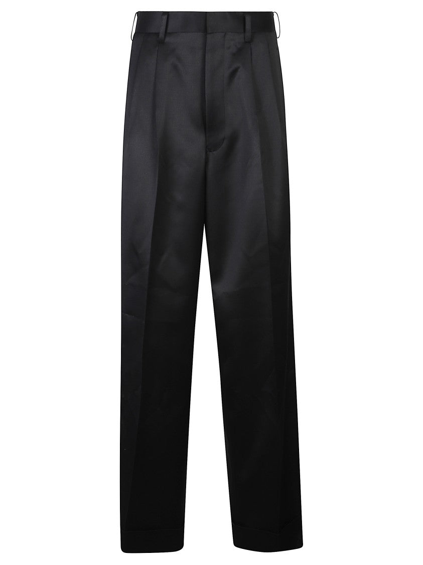 Junya Watanabe Black Belt Loops Wool Straight-Leg Pants