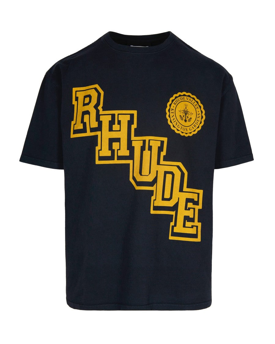 Rhude Collegiate Crest Tee Vintage Black T-Shirt