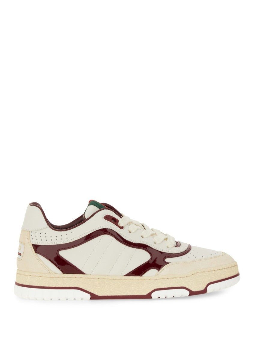Gucci Low-Top White Calfskin Sneakers With Polished Finish