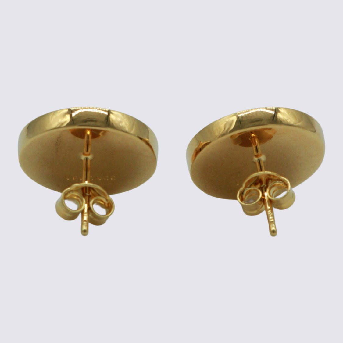 Versace Gold-Tone Round Stud Earrings With Medusa Detail