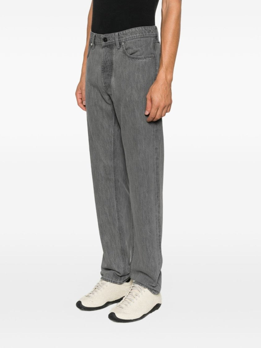 Stone Island Washed Grey Five-Pocket Straight-Leg Pants