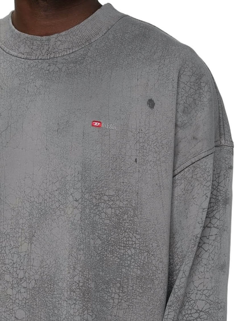Diesel Grey Long-Sleeve Shirt With Textured Pattern