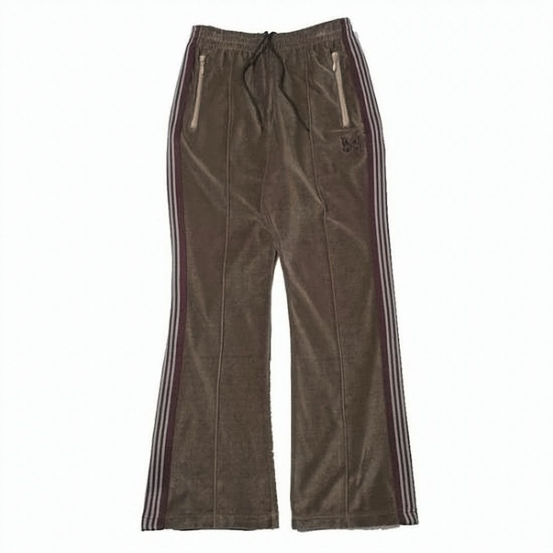 Needles Relaxed Fit Brown Jogger Pants With Side Stripes