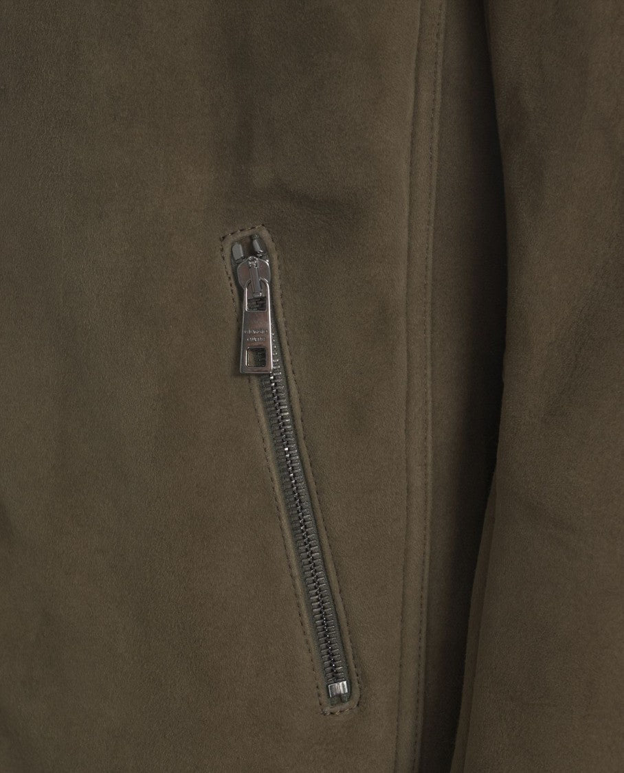 Giorgio Brato Suede Jacket With Integrated Hood And Zipped Pockets