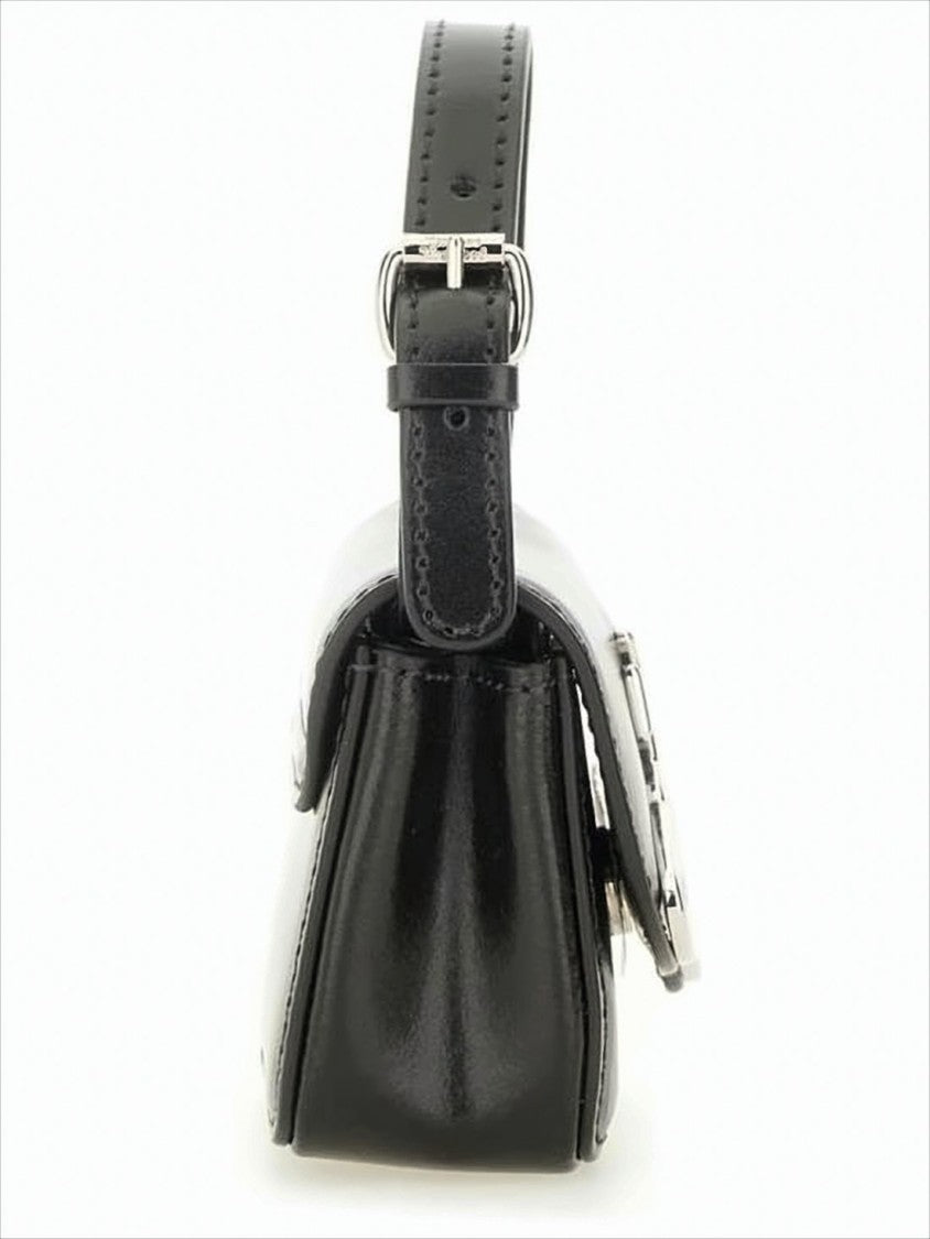 Vivienne Westwood Structured Leather Shoulder Bag With Metallic Emblem