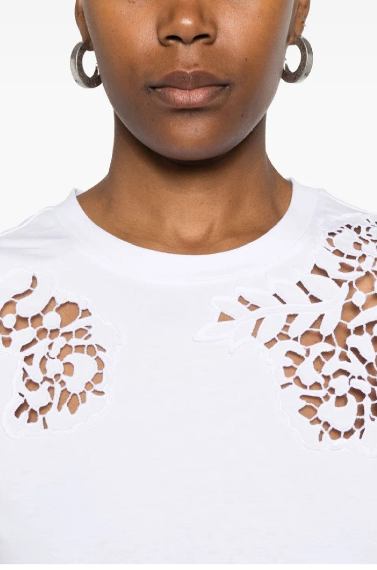 Ermanno Scervino Short-Sleeved Top With Floral Cut-Outs
