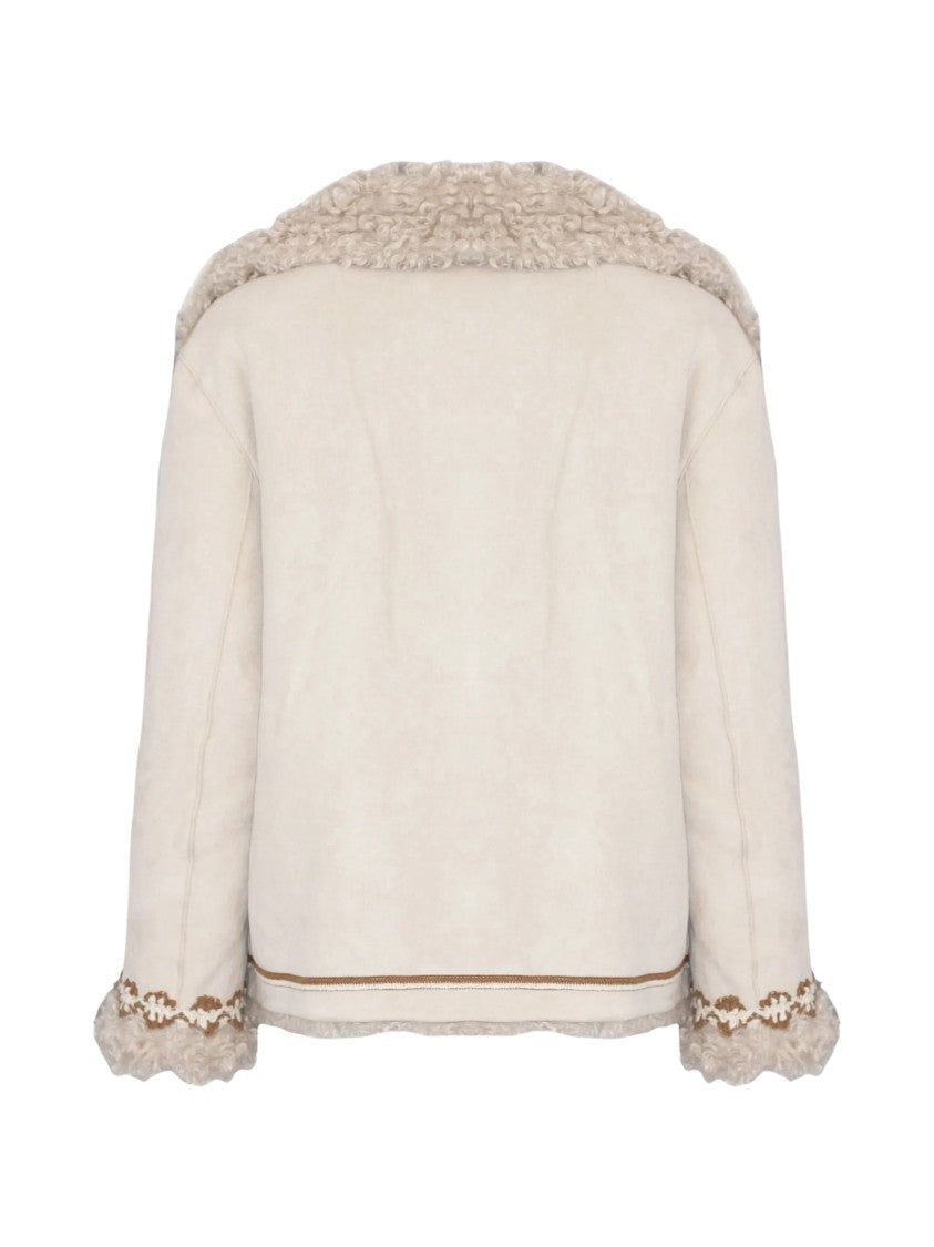 Pho Firenze Cream White Reversible Faux-Fur Jacket