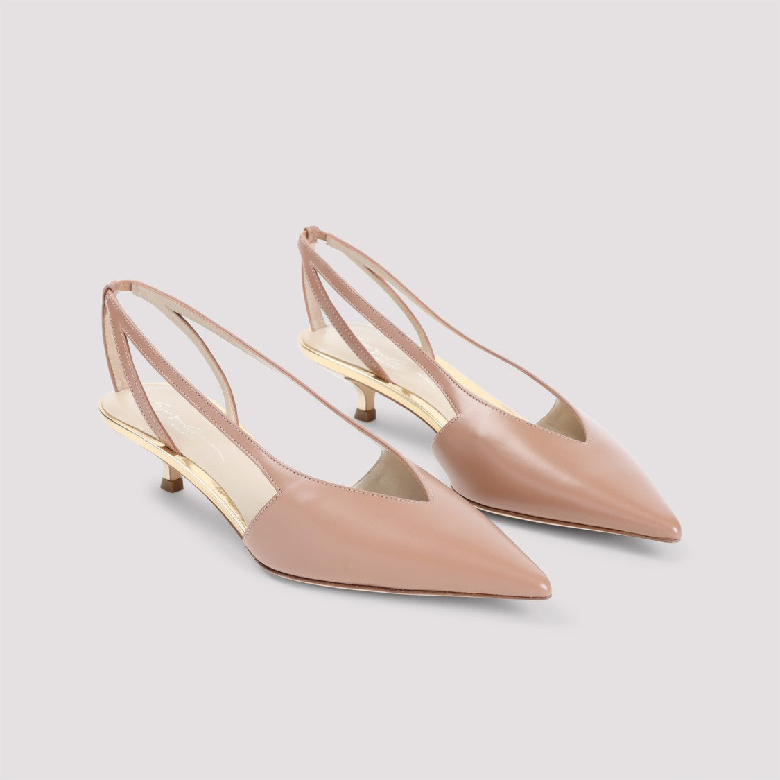 Giorgio Armani Pink Calf Leather Pumps