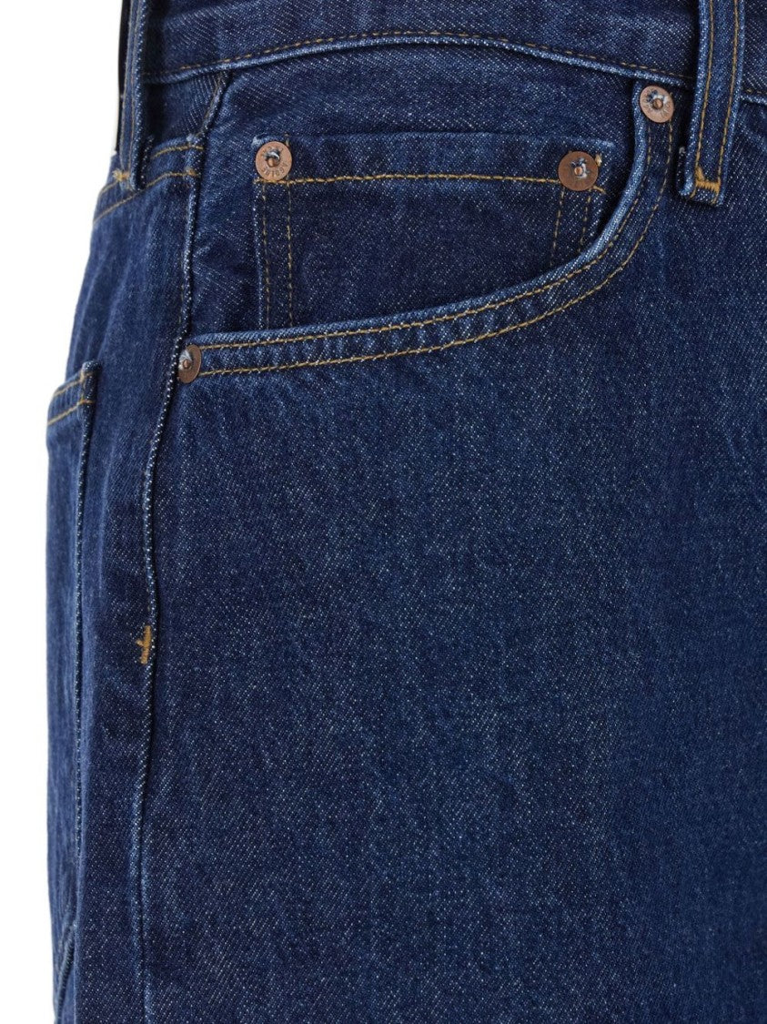 Agolde Wide-Leg Indigo Denim Jeans With High Waist