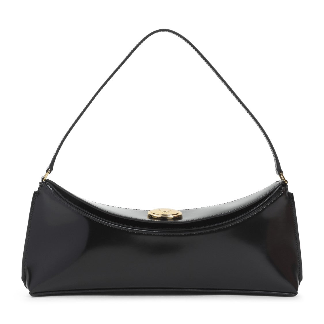 Jacquemus Black Leather Shoulder Bag With Gold-Tone Clasp