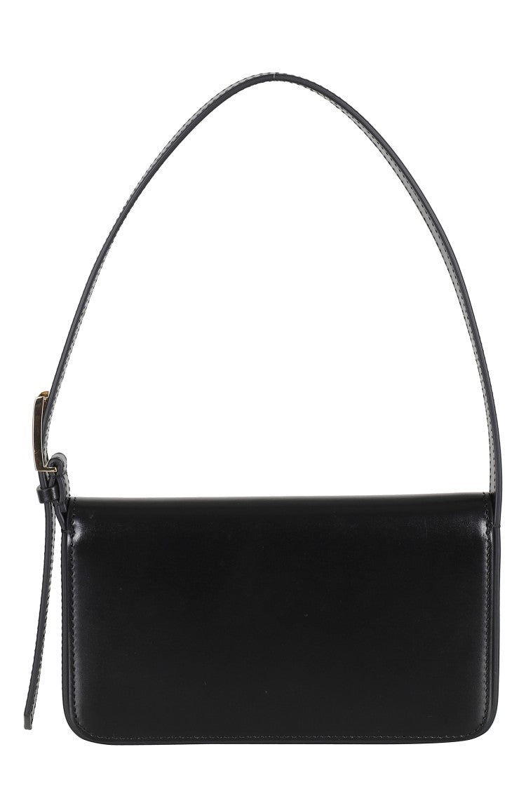 Victoria Beckham Black Dorian Pocket Magnetic Logo-Strap Leather Shoulder Bag