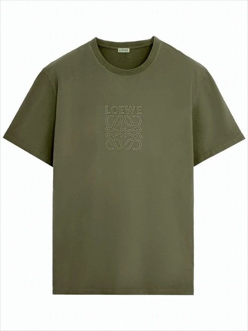 Loewe Boxy-Fit Olive Green Cotton T-Shirt