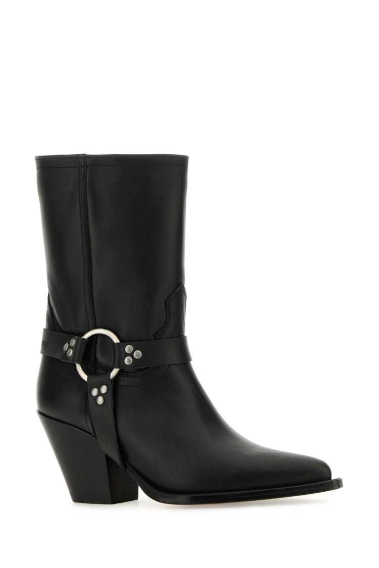 Sonora Black Nappa Leather Atoka Ankle Boots