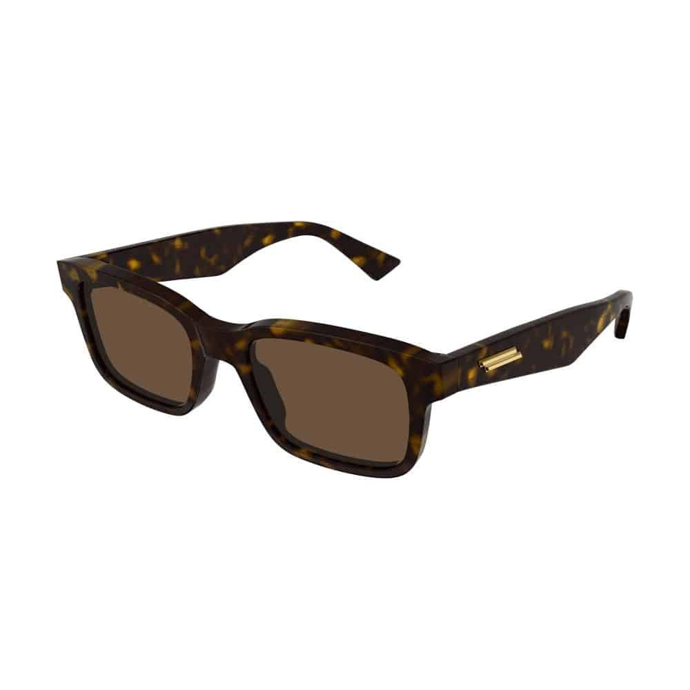 Bottega Veneta Bv1146s Rectangular Tortoiseshell Acetate Sunglasses
