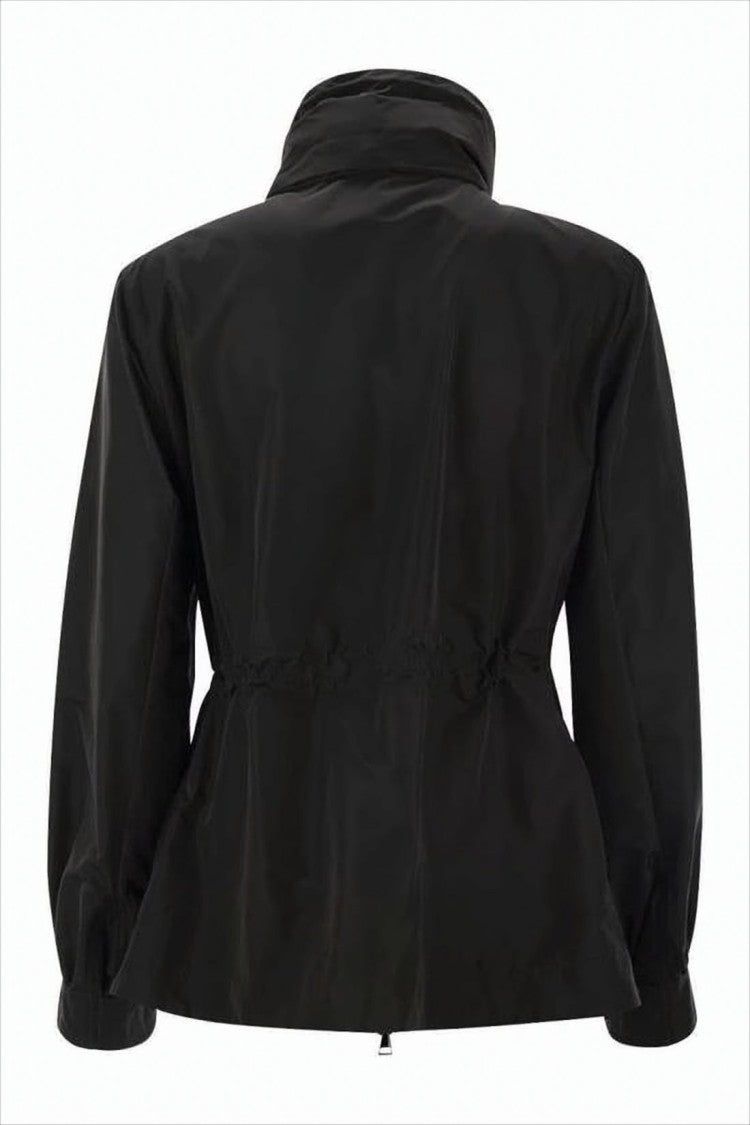 Moncler Black High-Collarjacket With Adjustable Drawstrings