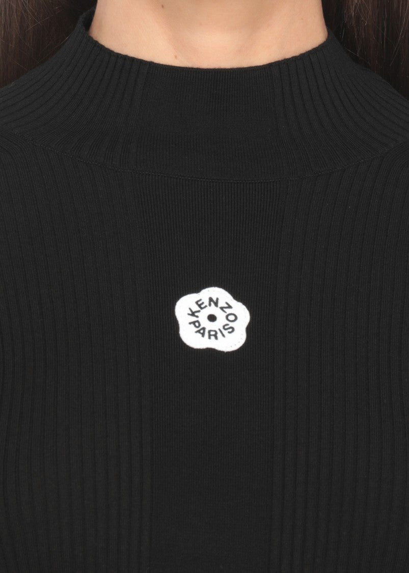 Kenzo Boke Flower High Neck Sweater With Contrasting Embroidery