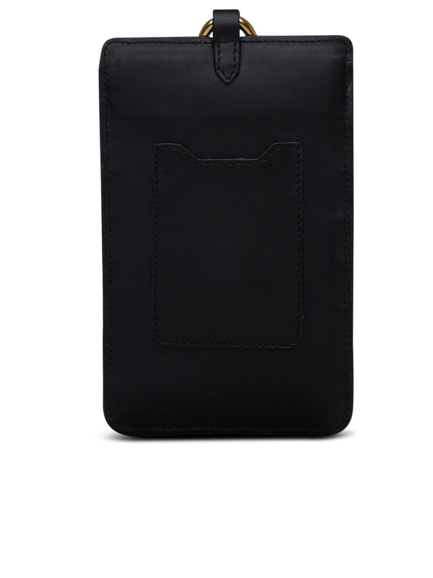 Isabel Marant Rectangular Black Card Wallet With Gold-Tone Accents