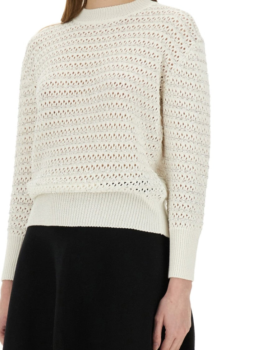 Fabiana Filippi Textured Knit Cotton Jersey Sweater