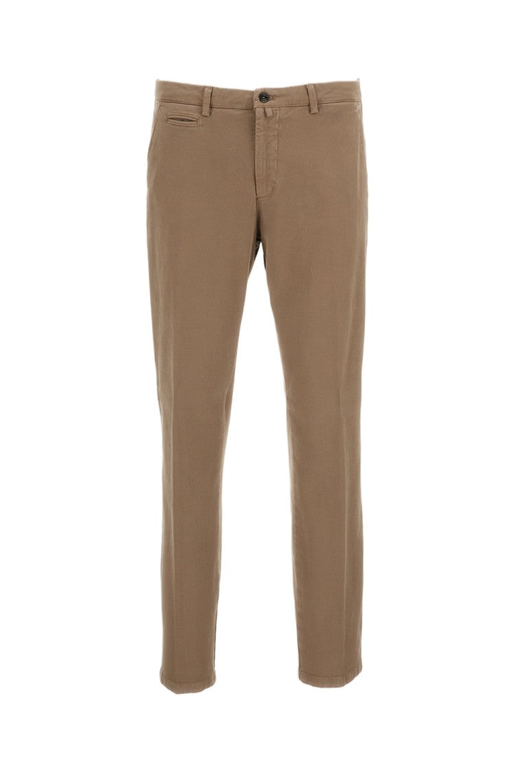 Briglia 1949 Beige Stretch Cotton Straight-Leg Pants
