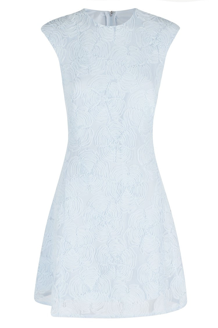 Rotate Heavenly Tone On Tone Floral Patterned Polyester Mini Dress