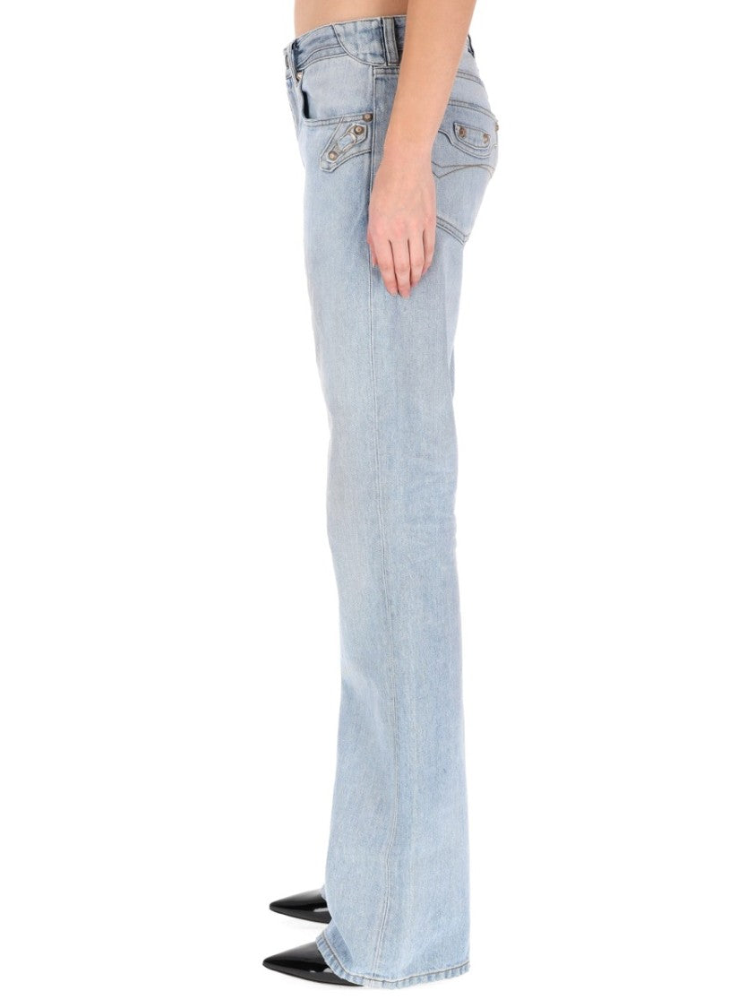 Balenciaga City Light-Wash Denim Straight-Leg Pants